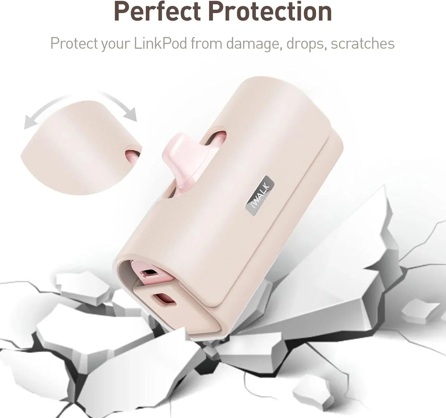 iWalk Linkpod Bags For Pocket Battery - Pink - Tashqila iWalk Linkpod Bags For Pocket Battery - Pink - Tashqila